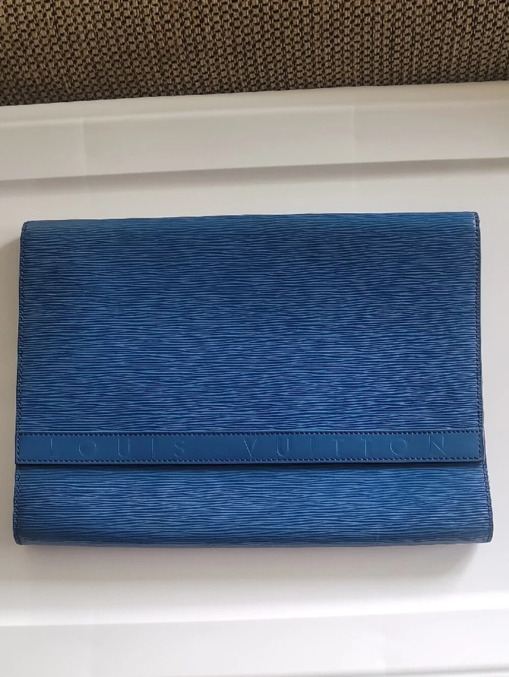 Vintage Louis Vuitton Lena Clutch  Toledo Blue Epi Document Holder